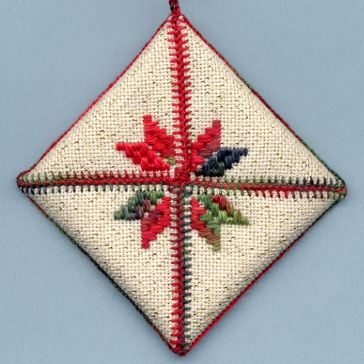 Danish Star Ornament - Green/Red (back)