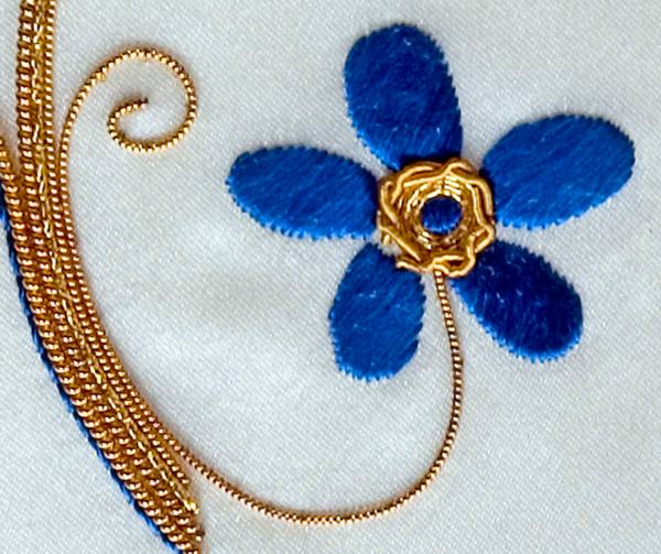 "Circle With Blue Flower (detail)" by Margaret Kinsey